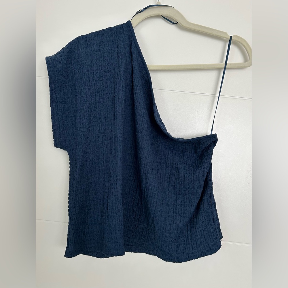 Free People Beach Women’s Small Navy Blue Gia One Shoulder Top